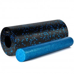 Масажний ролик (роллер) гладкий PowerPlay 2 in 1 EPP Foam Roller 330x140 мм, чорний-синій, код: PP_4348_Blue_(33x14)