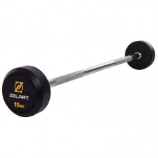 Штанга фіксована пряма обрезиненная Zelart Rubber Coated Barbell 15 кг, код: TA-2685-15-S52