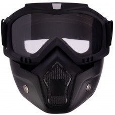 Захисна маска Tactical чорна з прозорими лінзами, код: MT-009-BK-S52