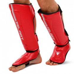 Захист гомілки та стопи для єдиноборств Zelart S, червоний-чорний, код: BO-3981_SR Захист гомілки та стопи для єдиноборств Zelart S, червоний-чорний, код: BO-3981_SR