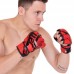 Рукавички гібридні для єдиноборств ММА UFC Rush M шкіряні, червоний, код: BO-0481_MR