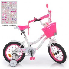 Велосипед дитячий Profi Kids Star d=14, біло-малиновий, код: Y1494-1-MP