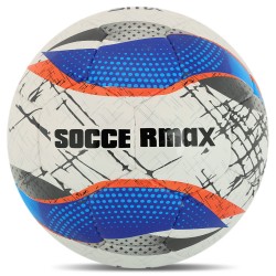 М"яч футбольний Soccermax №5 PU, білий-синій, код: FB-4212