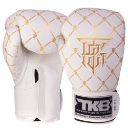 Рукавички боксерські Top King Chain шкіряні 8 унцій, білий-золотий, код: TKBGCH_8WG-S52