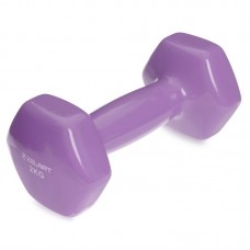 Гантель для фітнесу Zelart з вініловим покриттям 1х2 кг, фиолетовый, код: TA-2777-2_V-S52