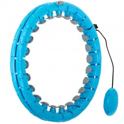 Обруч для схуднення регульований масажний з обтяжувачем FitGo блакитний, код: FI-0766_N Обруч для схуднення регульований масажний з обтяжувачем FitGo блакитний, код: FI-0766_N