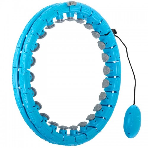 Обруч для схуднення регульований масажний з обтяжувачем FitGo блакитний, код: FI-0766_N