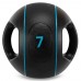 Медбол м"яч медичний дворучний з хватами LiveUp Medicine Ball 7кг, чорний, код: LP8111-7