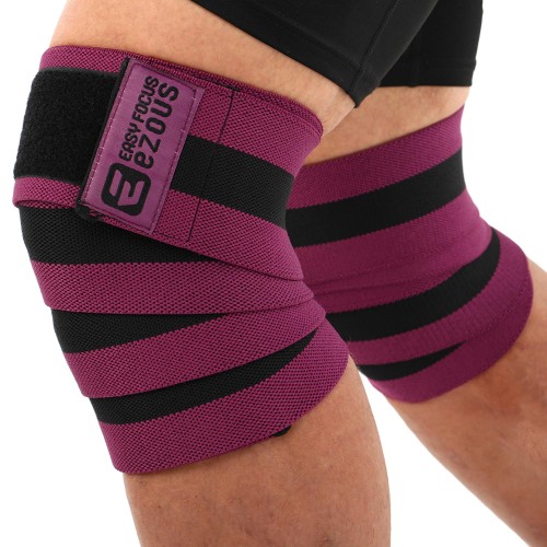 Колінні бинти для присідань Ezous Bundled Kneecap 2 шт, чорний-фіолетовий, код: A-10-S52