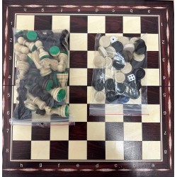 Набір шахи, шашки, нарди Madon 470х470 мм, коричневий-бежевий, код: 2022110300496 Набір шахи, шашки, нарди Madon 470х470 мм, коричневий-бежевий, код: 2022110300496