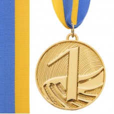 Медаль спортивна зі стрічкою PlayGame Furore золота, код: C-4868_G
