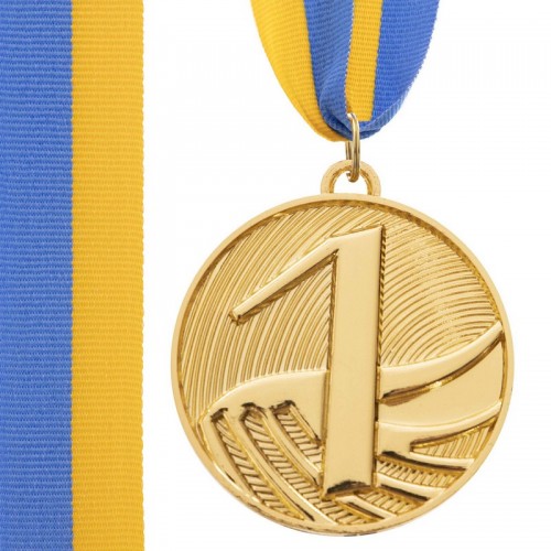 Медаль спортивна зі стрічкою PlayGame Furore золота, код: C-4868_G