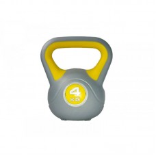 Гиря LiveUp Plastic Kettel Bell 4 кг, сірий-жовтий, код: 6951376138948