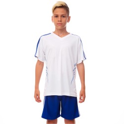 Футбольна форма підліткова PlayGame Glow розмір 28, ріст 140, білий-синій, код: CO-703B_28WBL