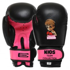 Рукавички боксерські Core Kids 6 унцій, чорний-рожевий, код: BO-8543_6P