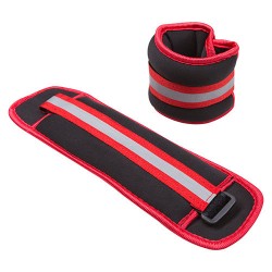 Обтяжувачі зі світловідбиваючою стрічкою FitGo 2х0.5кг, червоний, код: 87224-500-R-WS