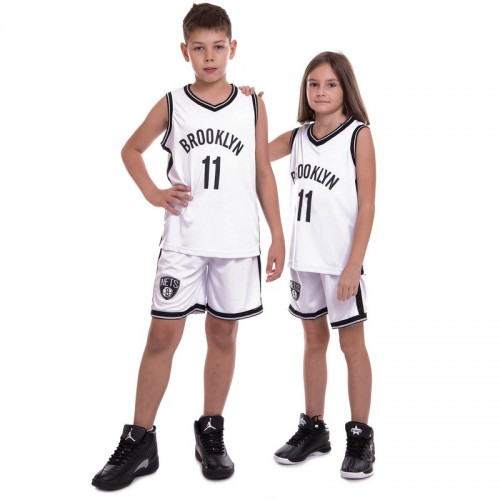 Форма баскетбольна дитяча PlayGame NBA Brooklyn L (10-13 років) 140-150см, білий-чорний, код: 3578_LWBK-S52