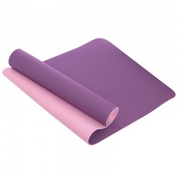 Килимок для фітнесу та йоги FitGo 6 мм фіолетовий-рожевий, код: FI-3046_VP