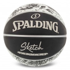 М"яч баскетбольний гумовий Spalding Sketch №7, чорний, код: 84447Y-S52 М"яч баскетбольний гумовий Spalding Sketch №7, чорний, код: 84447Y-S52