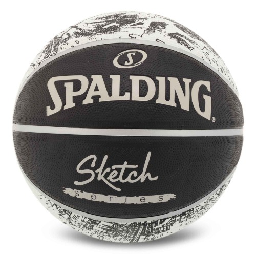 М"яч баскетбольний гумовий Spalding Sketch №7, чорний, код: 84447Y-S52 М"яч баскетбольний гумовий Spalding Sketch №7, чорний, код: 84447Y-S52