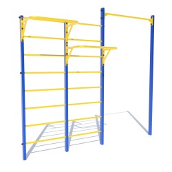 Шведська стінка подвійна Miros з двома турниками, код: DIO637