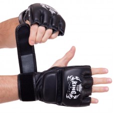 Рукавички для змішаних єдиноборств MMA Top King Super шкіряні XL, чорний, код: TKGGS_XLBK