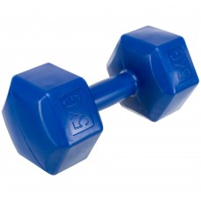 Гантель для фітнесу Zelart з PE покриттям 1х5 кг, синій, код: TA-4758-5