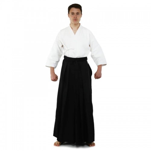 Одяг для Kendo, Iaido Aikido тренерувальний костюм Кендо, топи кендоги шани Хакама FitGo, розмір 3 (зріст 165-170см), білий-чорний, код: CO-8873_3