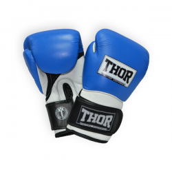 Рукавиці боксерські Thor Pro King 10oz шкіра, код: 8041/03 (Leather) Bl/Wh/B10 oz.