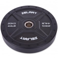 Бамперні диски для кроссфіта Zelart Bumper Plates 20 кг, чорний, код: TA-2258-20-S52
