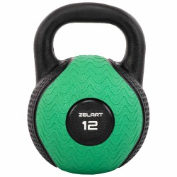 Гиря тренувальна цільна гумова Zelart 12кг, чорний, код: TA-4757-12