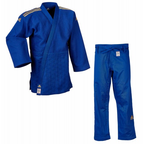 Кімоно для дзюдо Adidas Champion II з ліцензією IJF, розмір 195, синій, код: 15621-635