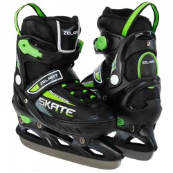 Ковзани розсувні дитячі хокейні Zelart XS (29-32), чорний-салатовий, код: Z-5861_XSBK