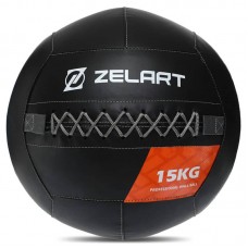 М"яч волбол для кросфіту та фітнесу Zelart Wall Ball 15кг, чорний, код: TA-7822-15-S52