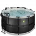 Басейн Exit Wood ø450x122 см, пісочний фільтр, чорна шкіра, код: 30.47.15.20