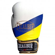 Боксерські рукавички Excalibur Ukraine Flag 12 унцій, чорний/жовтий/синій, код: 8070-03/12-IA