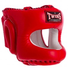 Шолом боксерський з бампером шкіряний Twins L червоний, код: HGL10_LR-S52 Шолом боксерський з бампером шкіряний Twins L червоний, код: HGL10_LR-S52