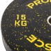 Бамперні диски із структурної гуми Record Bumper Plates 51мм, 15кг, чорний-жовтий, код: TA-4782-15