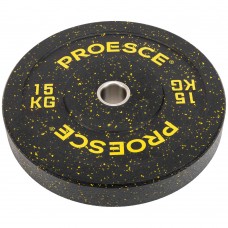 Бамперні диски із структурної гуми Record Bumper Plates 51мм, 15кг, чорний-жовтий, код: TA-4782-15 Бамперні диски із структурної гуми Record Bumper Plates 51мм, 15кг, чорний-жовтий, код: TA-4782-15