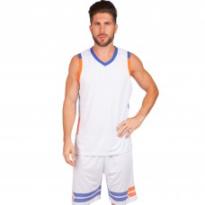 Форма баскетбольна чоловіча PlayGame Lingo 2XL (ріст 170-175), білий-синій, код: LD-8019_2XLWBL