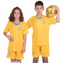 Форма футбольна дитяча PlayGame Україна Sport розмір L-28, зріст 145-155, жовтий, код: CO-3573-UKR_LY