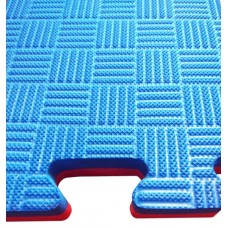Мат татами Eva-Line Extra Quality Anti-Slide Плетінка 100 кг/м3, синій/червоний, 100x100x4 см, код: 4404 1111_4A