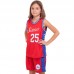 Форма баскетбольна підліткова PlayGame NB-Sport NBA Sixers 25 XL (13-16 років), ріст 150-160см, червоний-синій, код: BA-0904_XLRBL