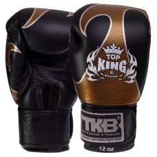 Рукавички боксерські Top King Empower шкіряні 10 унцій, чорний-золотий, код: TKBGEM-01_10BK-S52