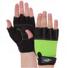 Рукавички для фітнесу Zelart M чорний-зелений, код: SB-161726_MG