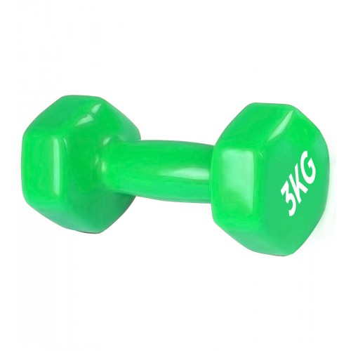 Гантель PowerPlay вінілова 1х3 кг зелена, код: PP_4125_3kg