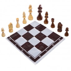 Шахові фігури дерев"яні з полотном з ПВХ ChessTour, код: 305P