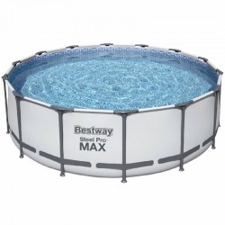 Круглий каркасний басейн Bestway (488х122 см) з картриджним фільтром, тентом та сходами, код: 5612Z-IB