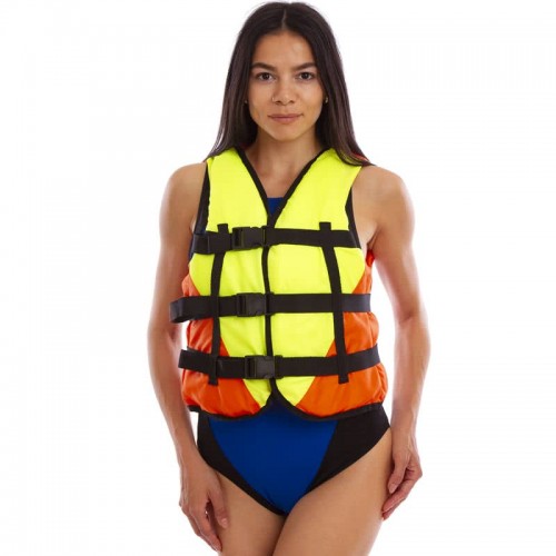 Жилет рятувальний FitGo M (50-70 кг) помаранчевий-жовтий, код: PL-3548-50-70_OR Жилет рятувальний FitGo M (50-70 кг) помаранчевий-жовтий, код: PL-3548-50-70_OR