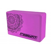 Блок для йоги EasyFit EVA з малюнком фіолетовий, код: EF-1819-V-EF